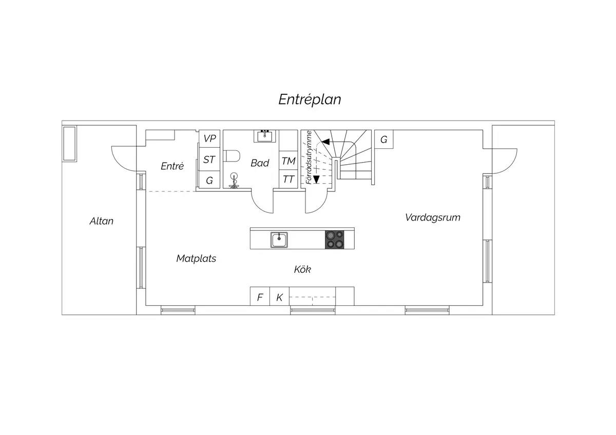 Planritning för Parkvägen 43