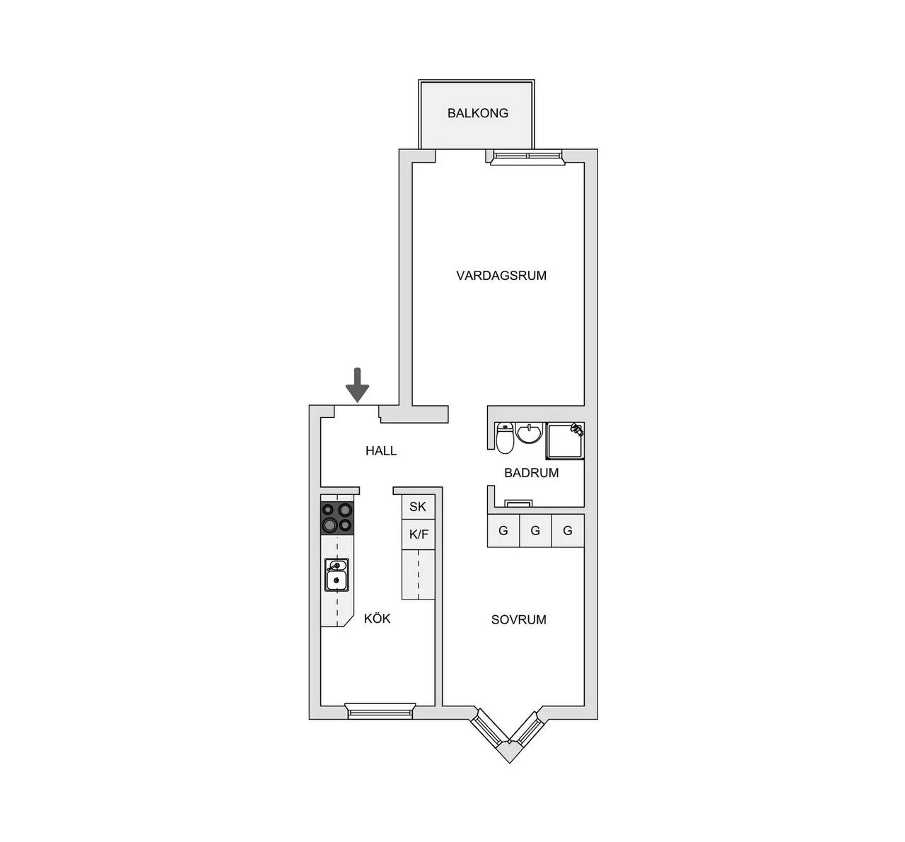 Floor plan for Hammars Gata 10B