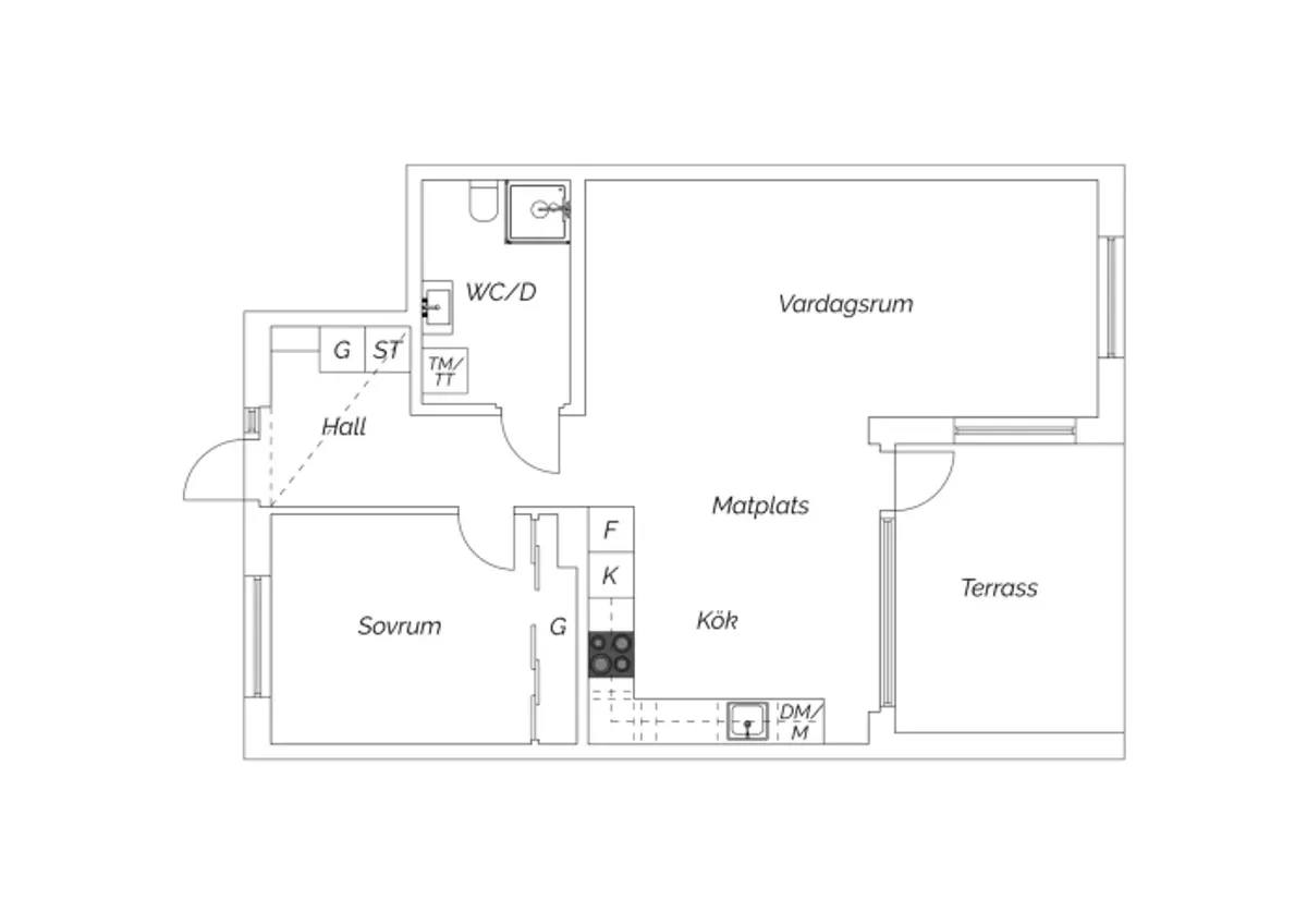 Planritning för Gesällgatan 5