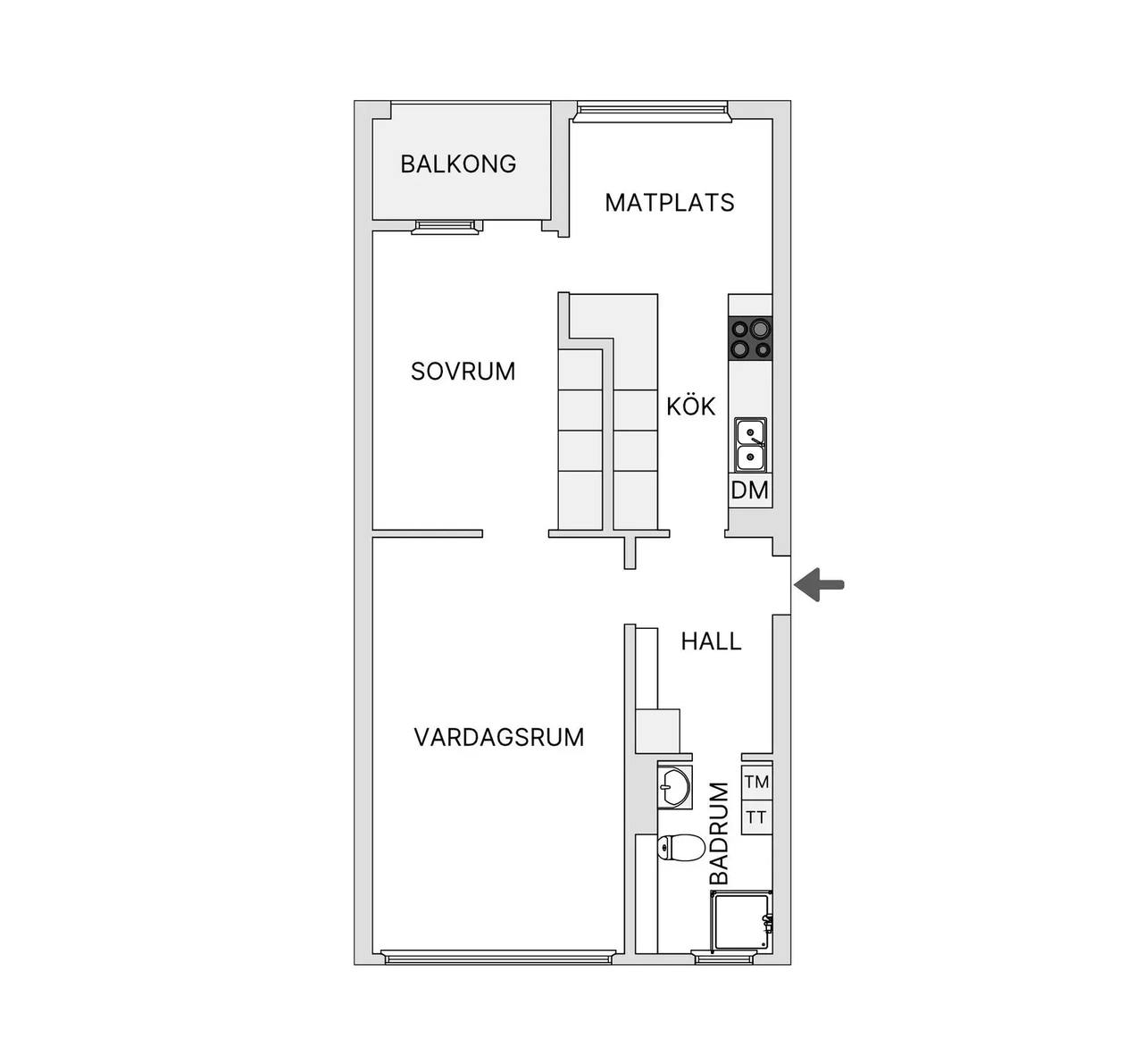 Floor plan for Frejgatan 45