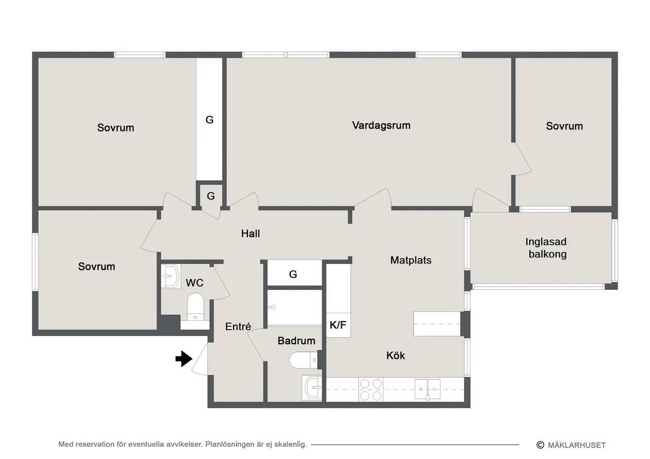 Floor plan for Larmvägen 4c