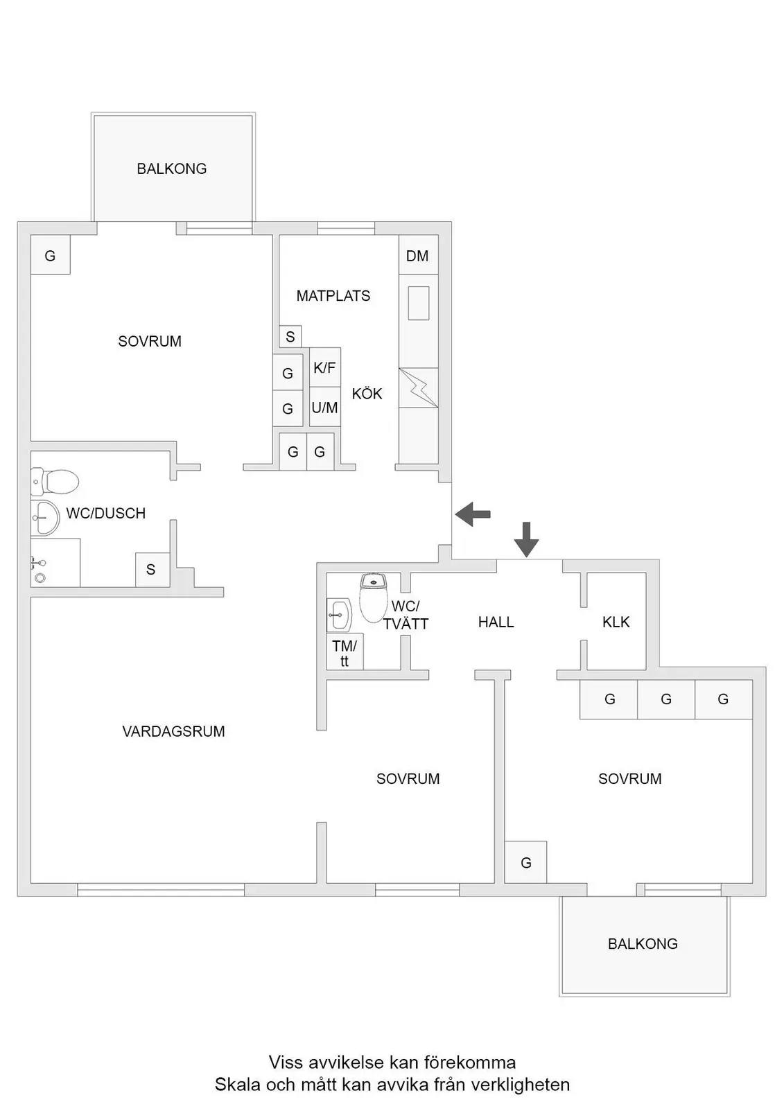 Planritning för Malmgatan 6E