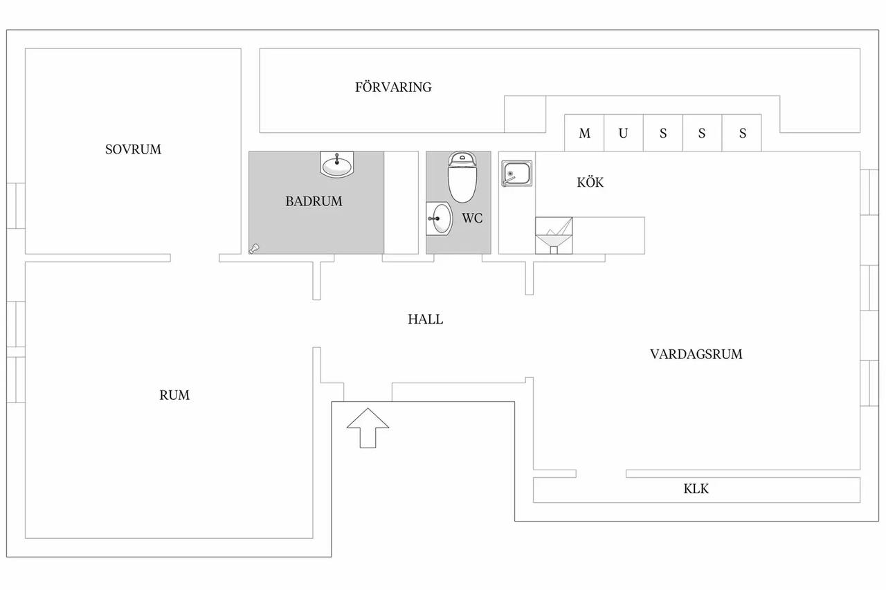 Planritning för Vändgatan 3