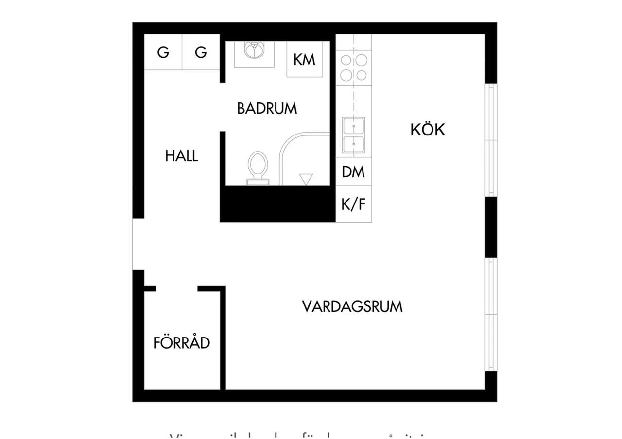Floor plan for Finalgatan 15B