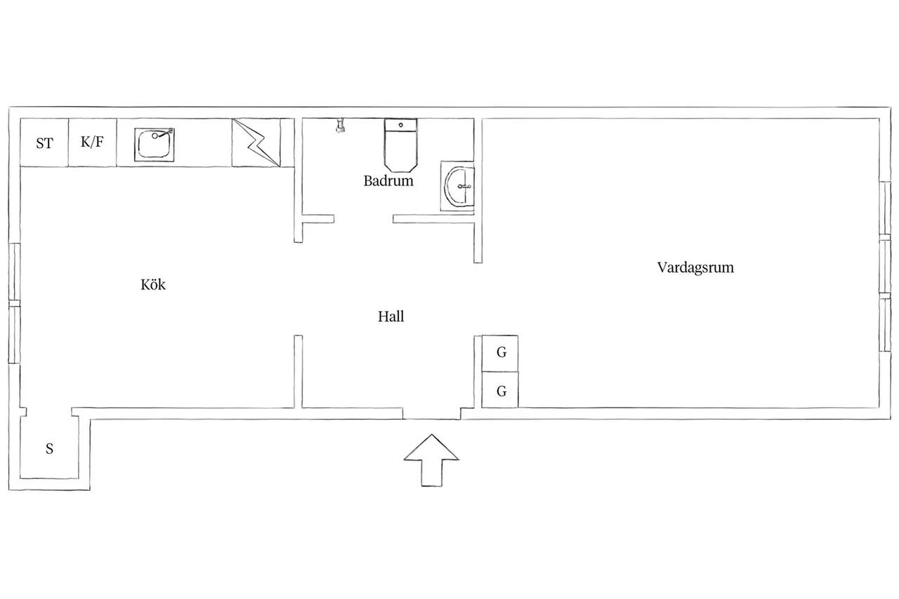 Floor plan for Lilla Fridhemsgatan 6C