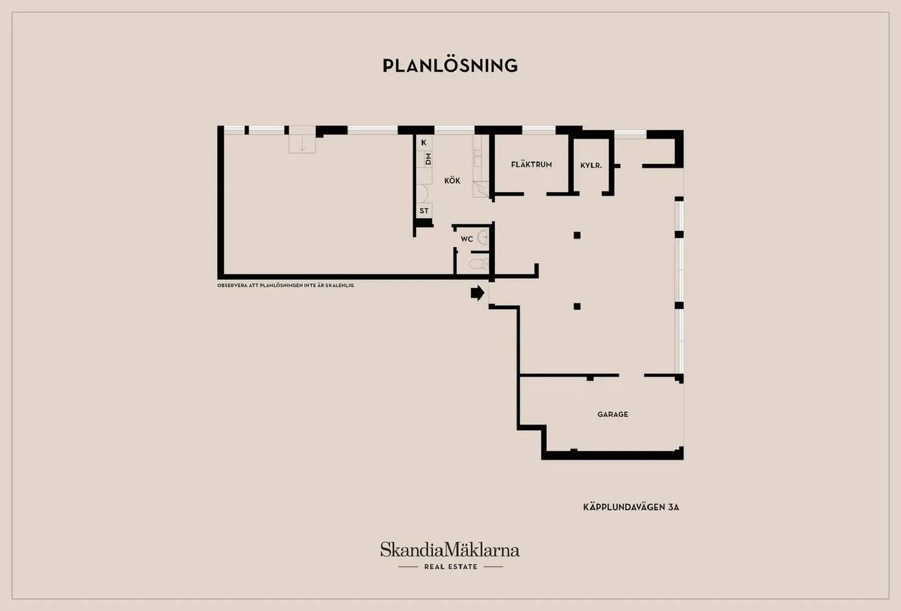 Planritning för Käpplundavägen 3A