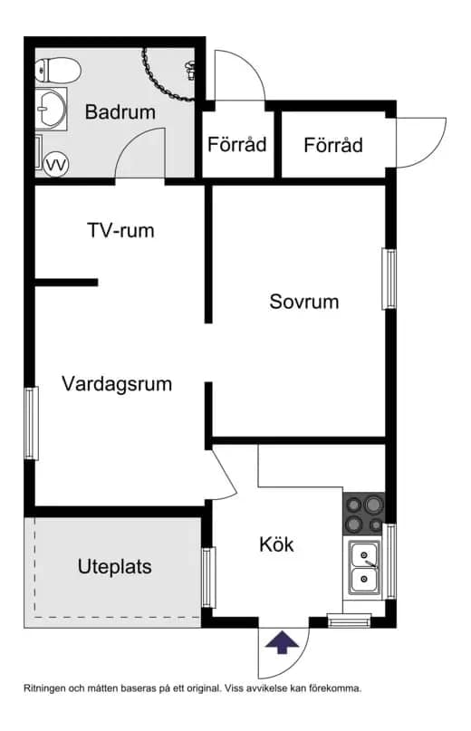 Planritning för Pålstorpsvägen 130, Stuga Nr 44 ...