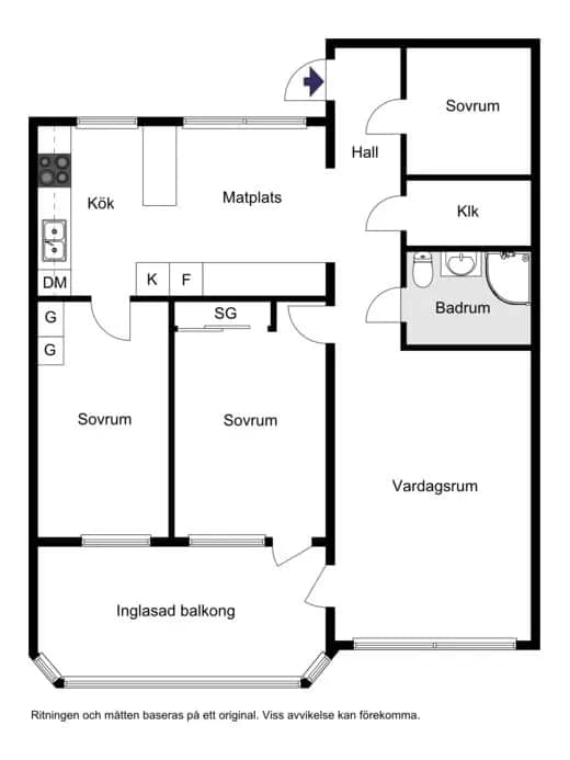 Planritning för Sockengatan 14B