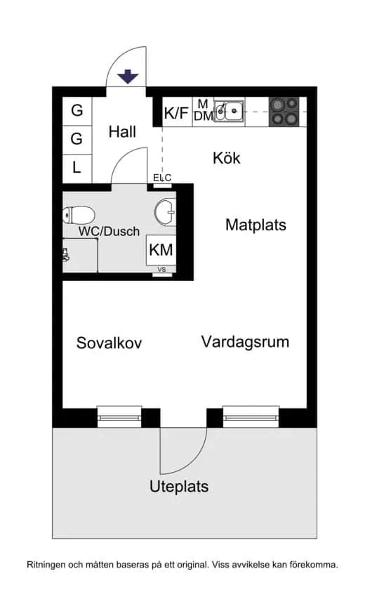 Planritning för Råbyvägen 57H