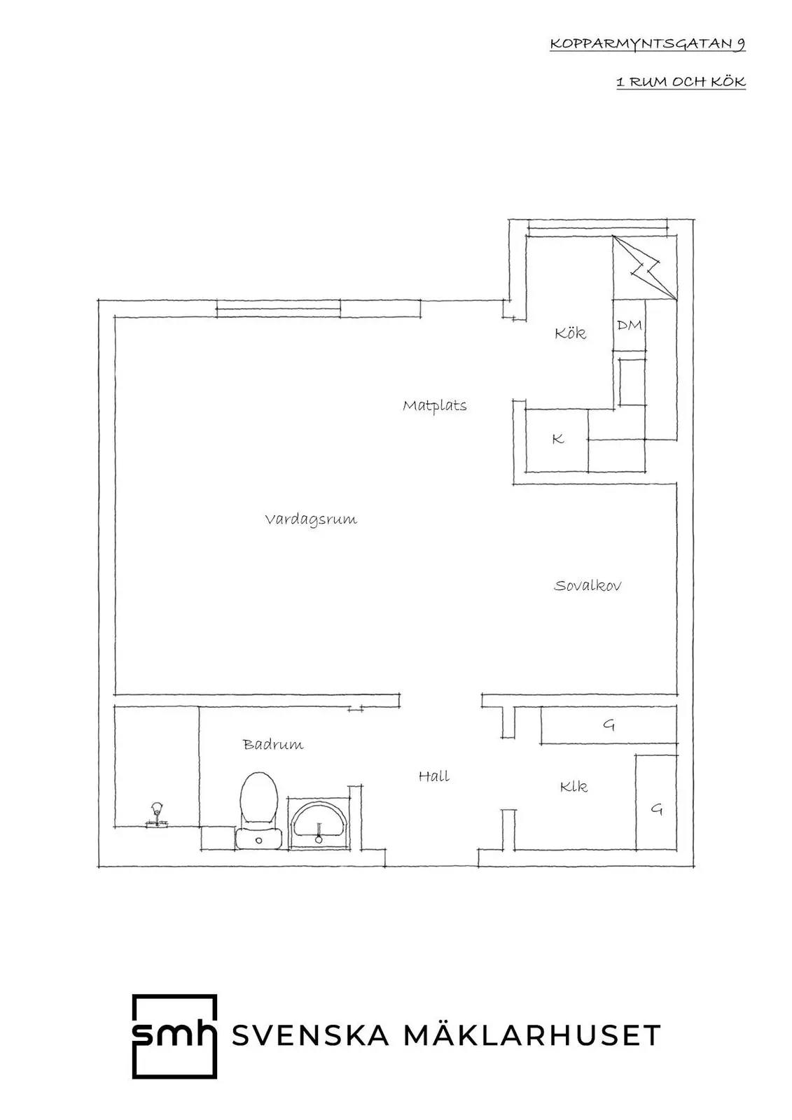 Floor plan for Kopparmyntsgatan 9