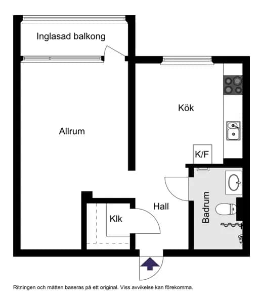 Floor plan for Bruksgatan 33B