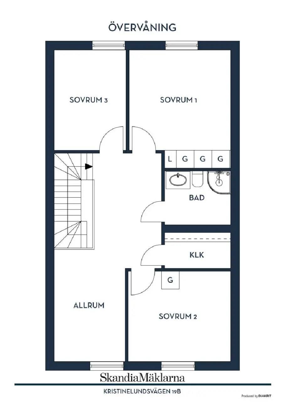 Floor plan for Kristinelundsvägen 19B