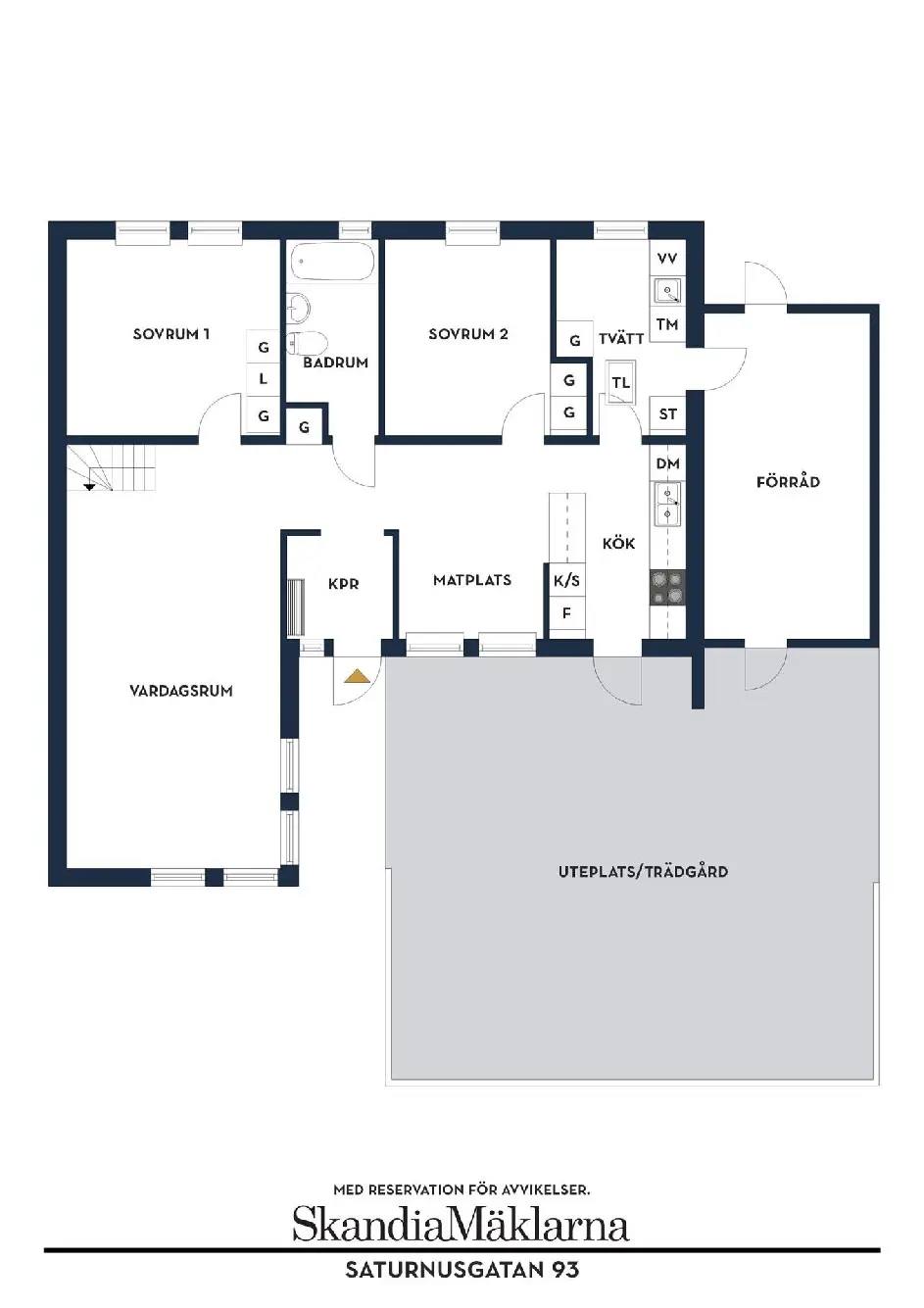 Floor plan for Saturnusgatan 93