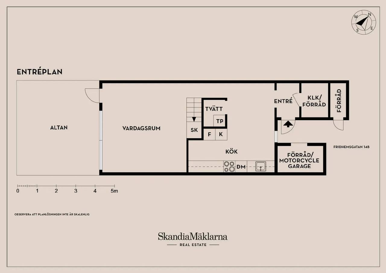Floor plan for Fridhemsgatan 14B