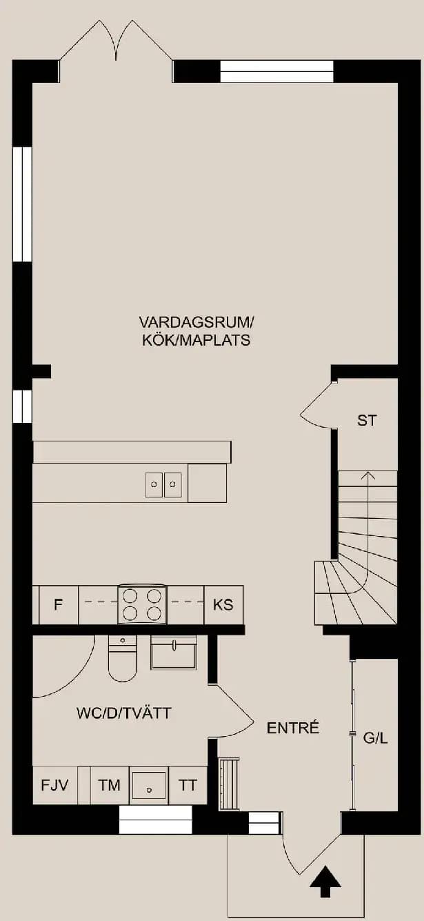 Floor plan for Anna Särströms gata 5A