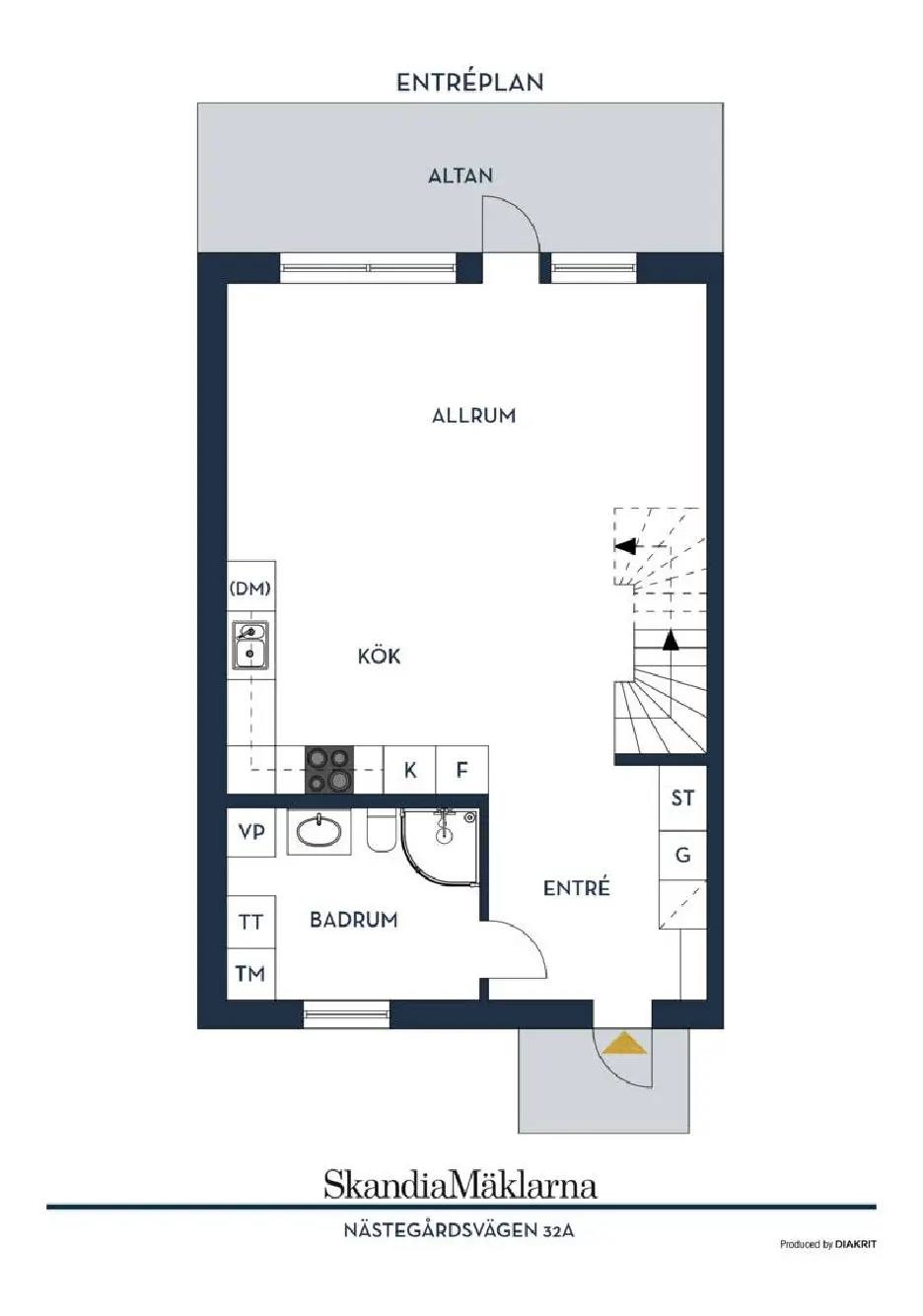 Floor plan for Nästegårdsvägen 32A