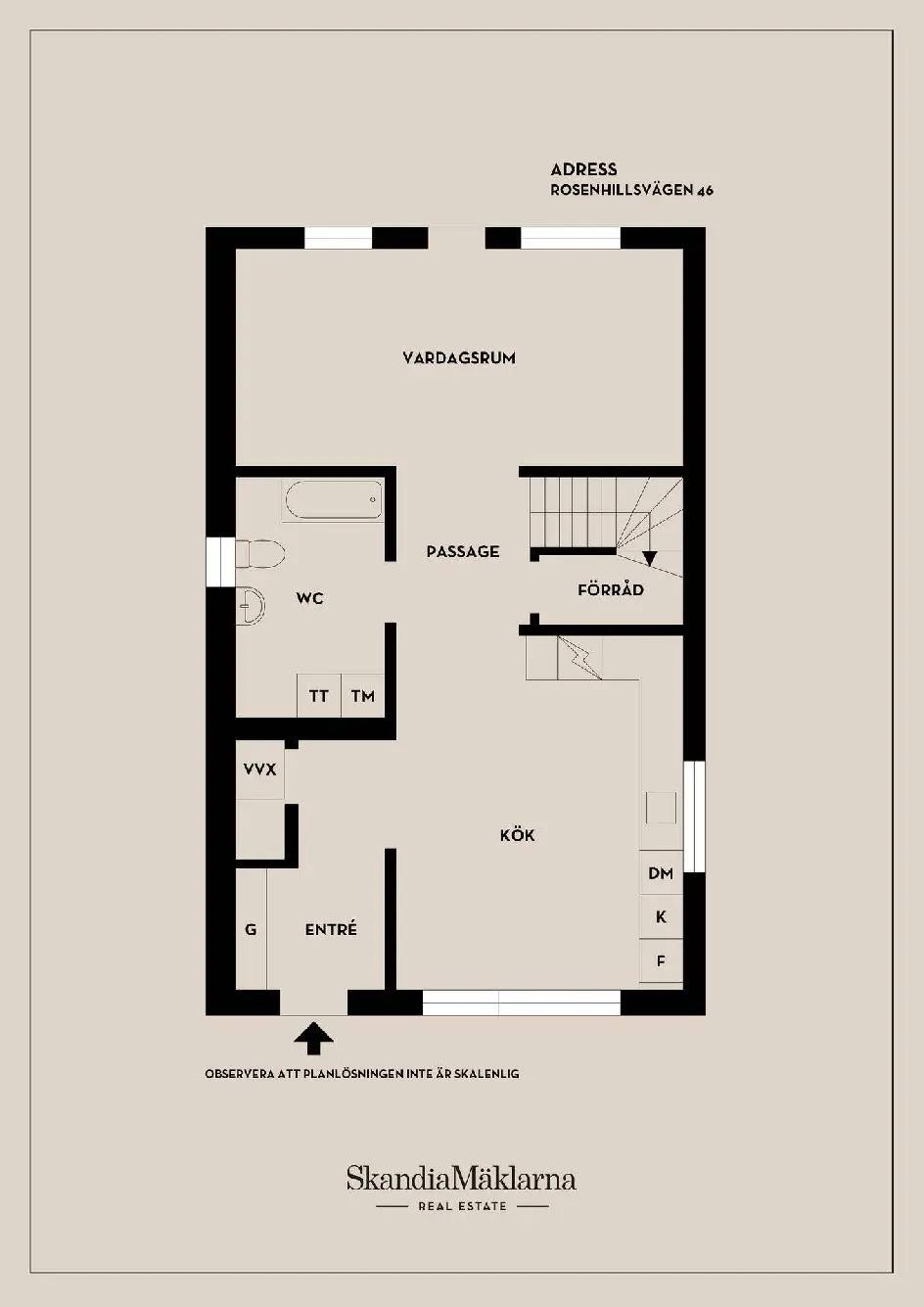 Planritning för Rosenhillsvägen 46