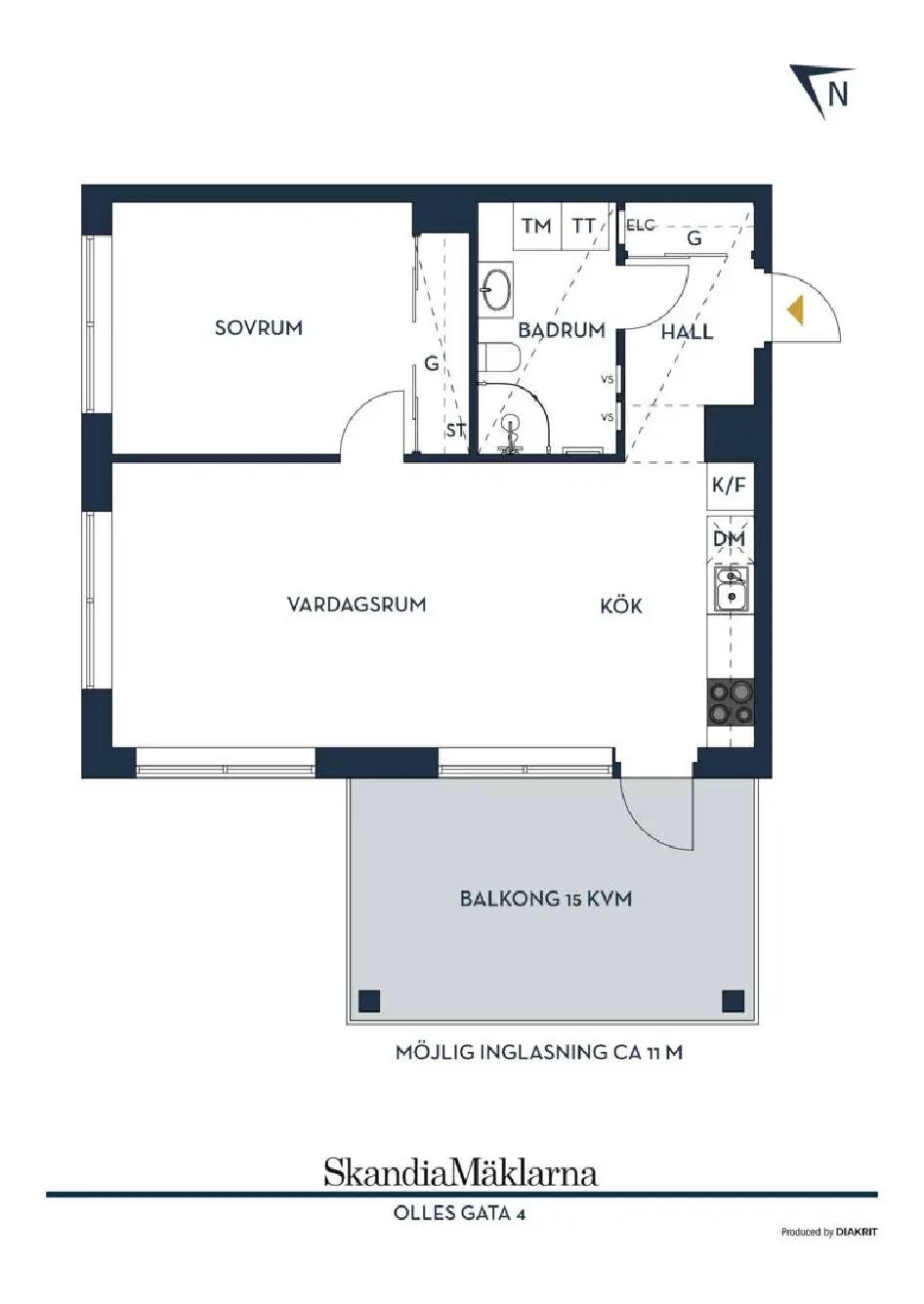 Floor plan for Olles gata 4