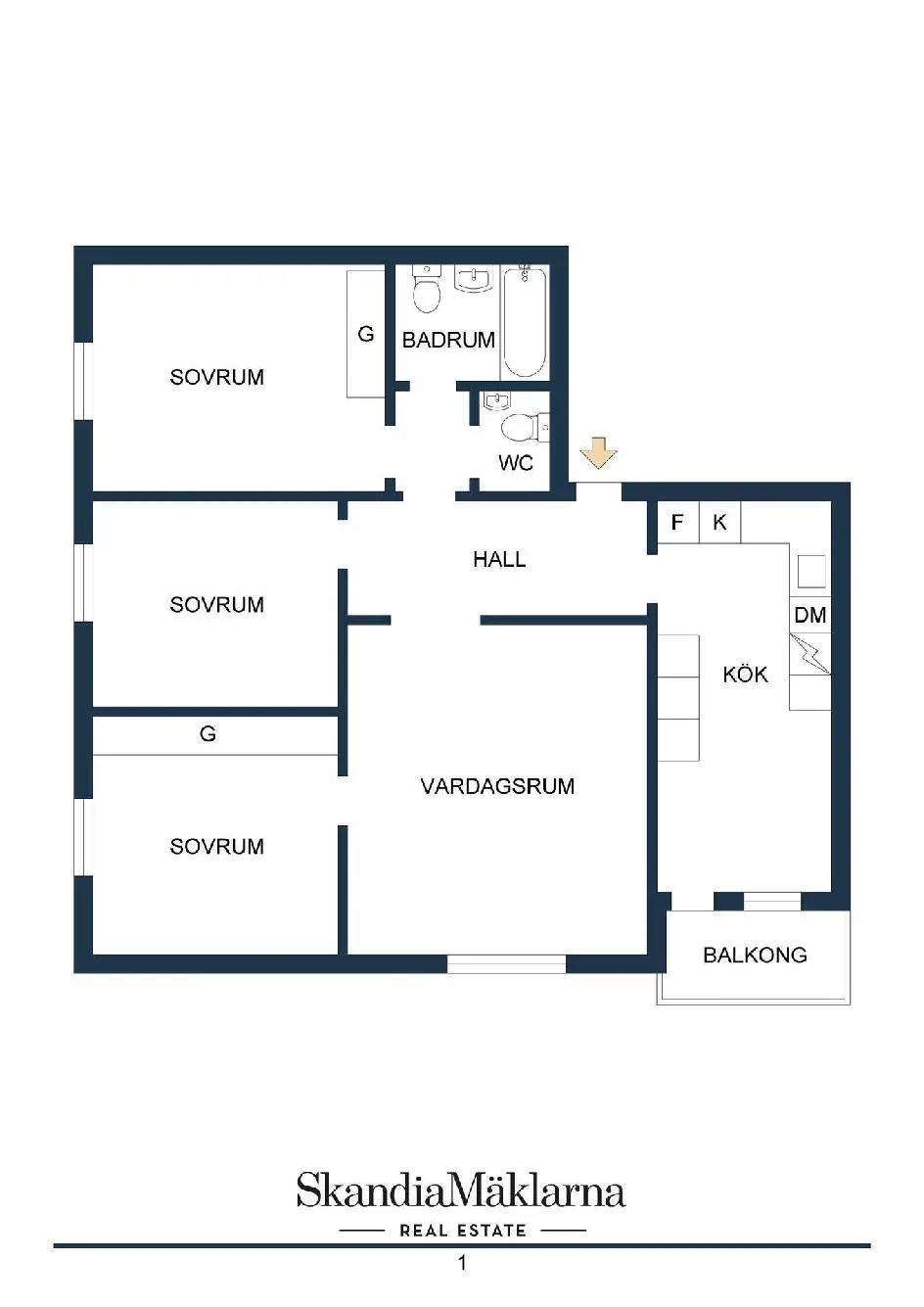Planritning för Mårbackagatan 11