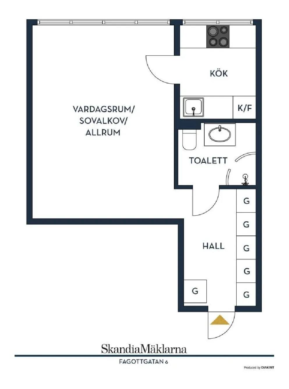 Floor plan for Fagottgatan 6