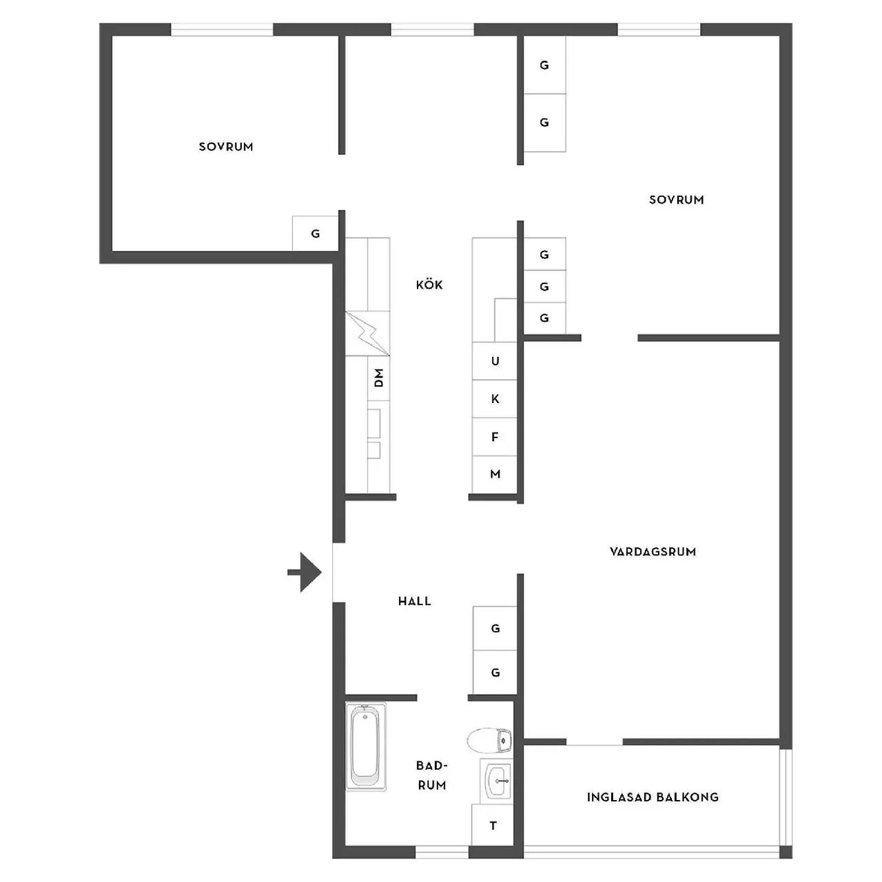 Planritning för Kavaljersgatan 9