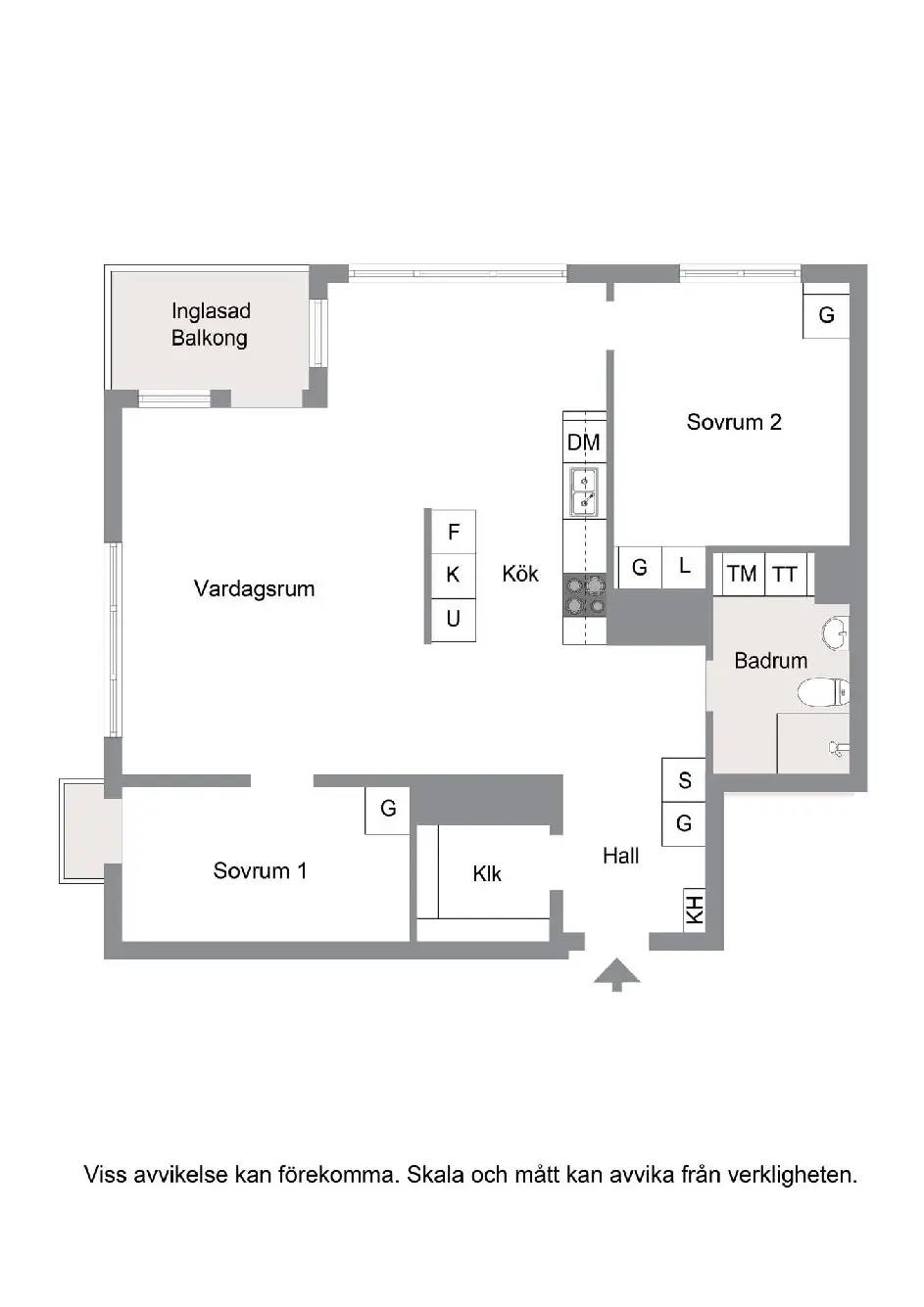 Floor plan for Jämtlandsgatan 97, Vån 8 (15082/1702)