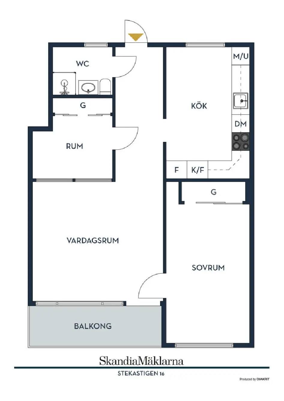 Floor plan for Stekastigen 16