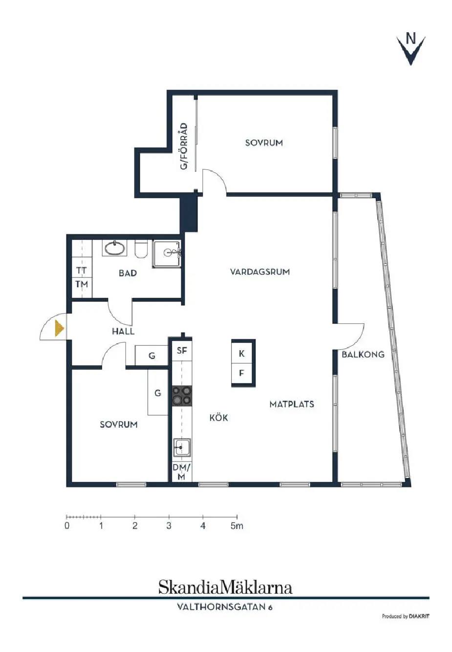 Floor plan for Valthornsgatan 6