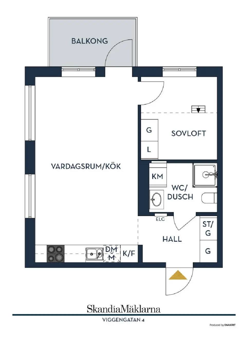 Floor plan for Viggengatan 4