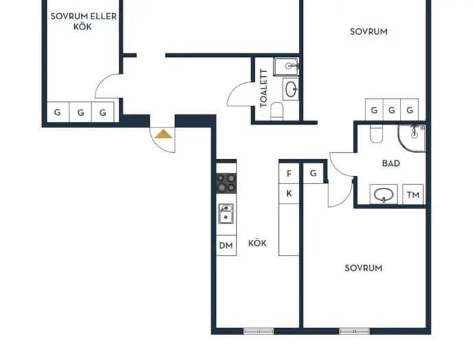 Floor plan for Venavägen 25A