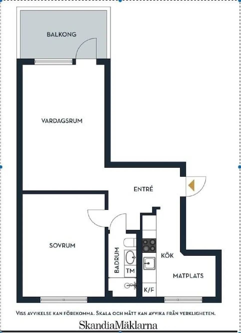 Floor plan for Ystadsgatan 16A