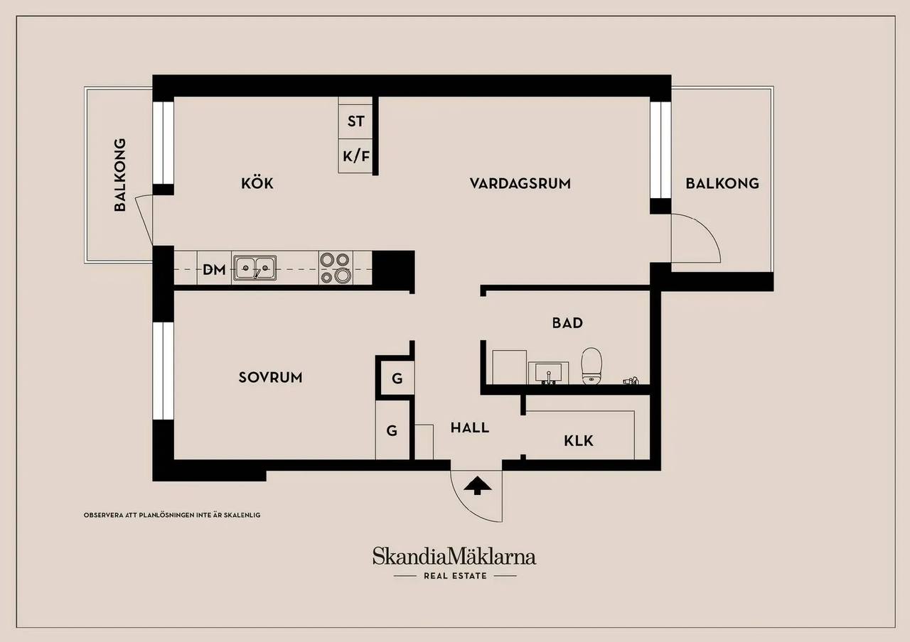 Planritning för Karlslundsvägen 17