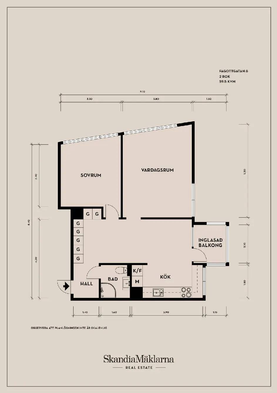 Floor plan for Fagottgatan 8
