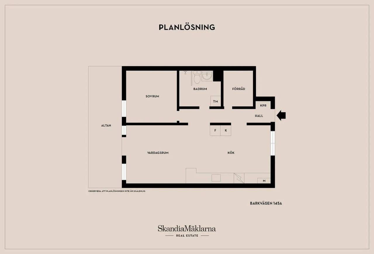 Planritning för Barkvägen 145A
