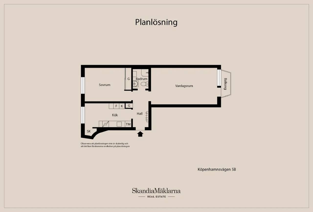 Floor plan for Köpenhamnsvägen 5B