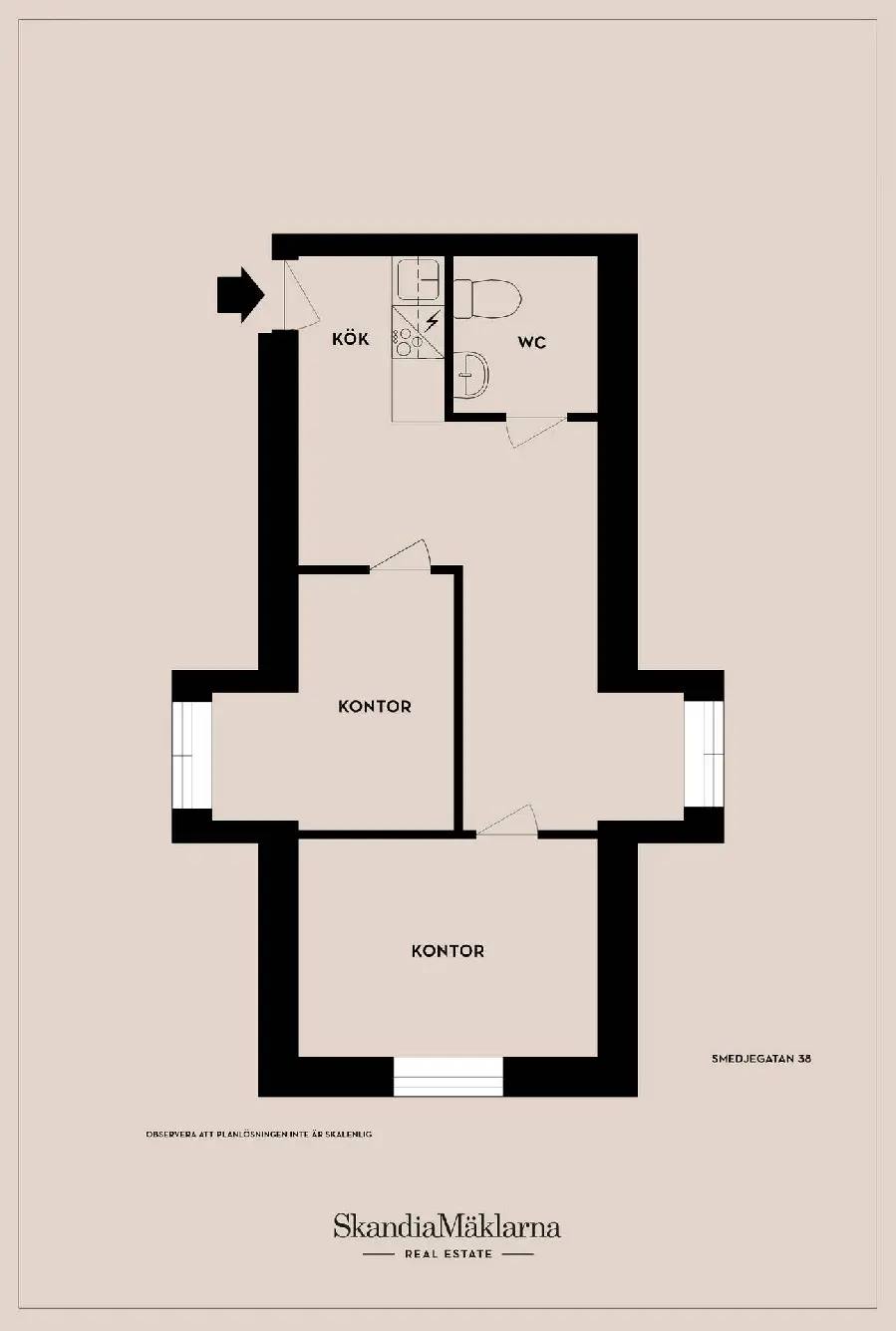 Planritning för Smedjegatan 38