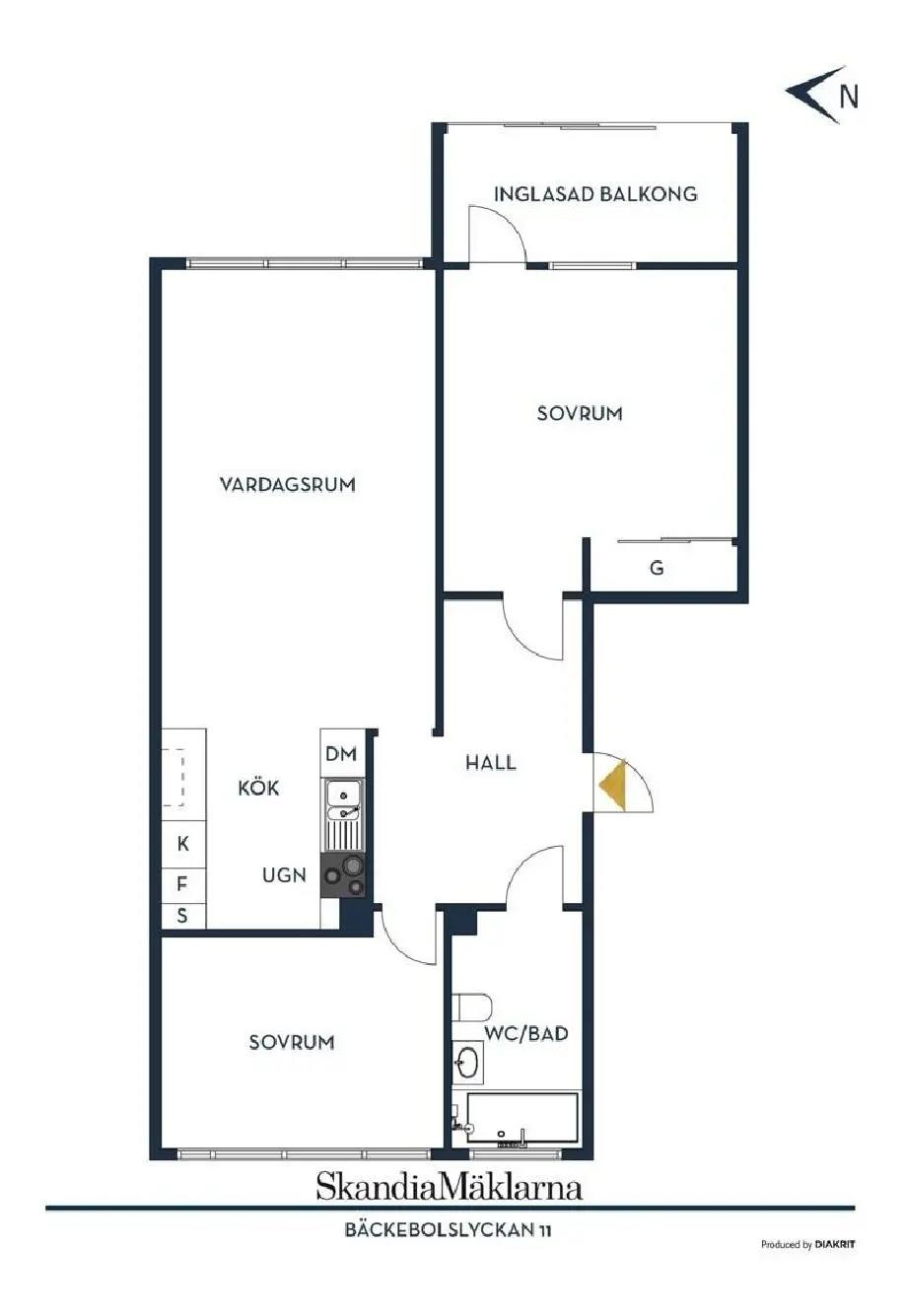 Floor plan for Bäckebolslyckan 11