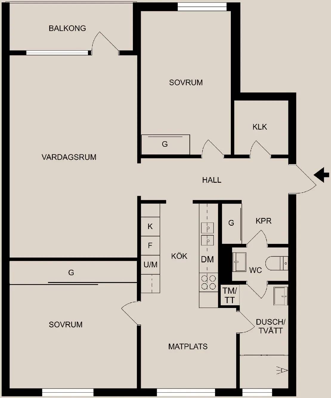 Floor plan for Blockstensgatan 25