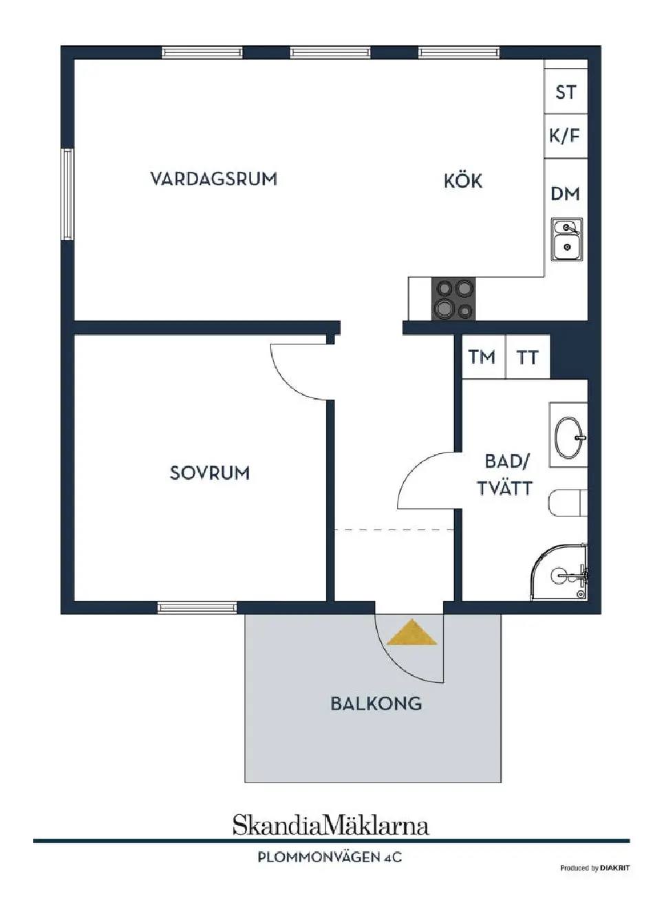 Planritning för Plommonvägen 4C