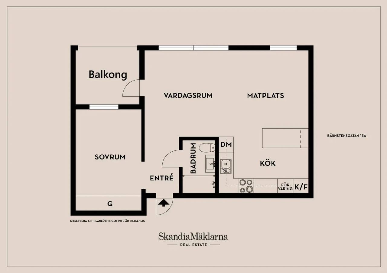 Planritning för Bärnstensgatan 13A