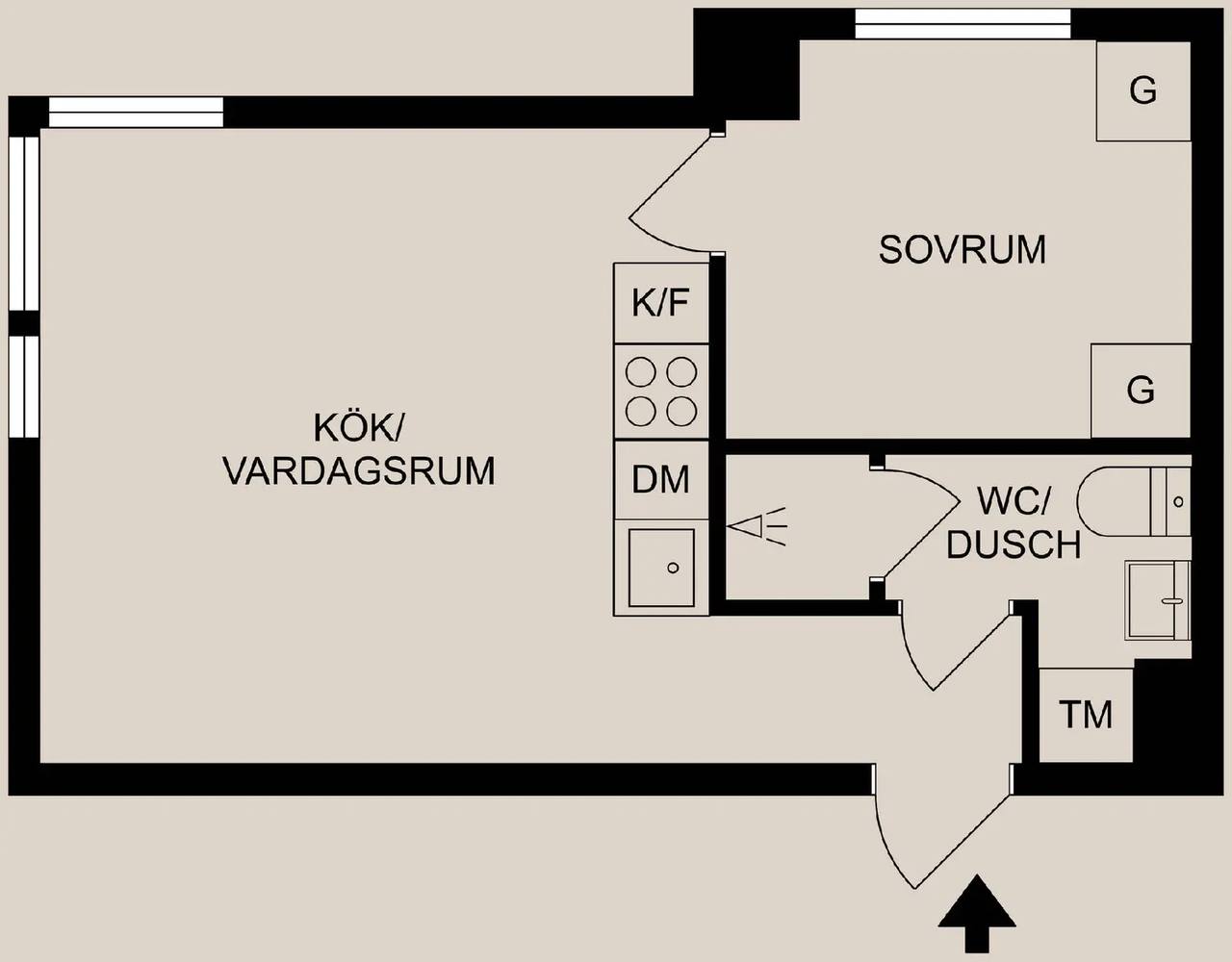 Planritning för Albrektsvägen 108A