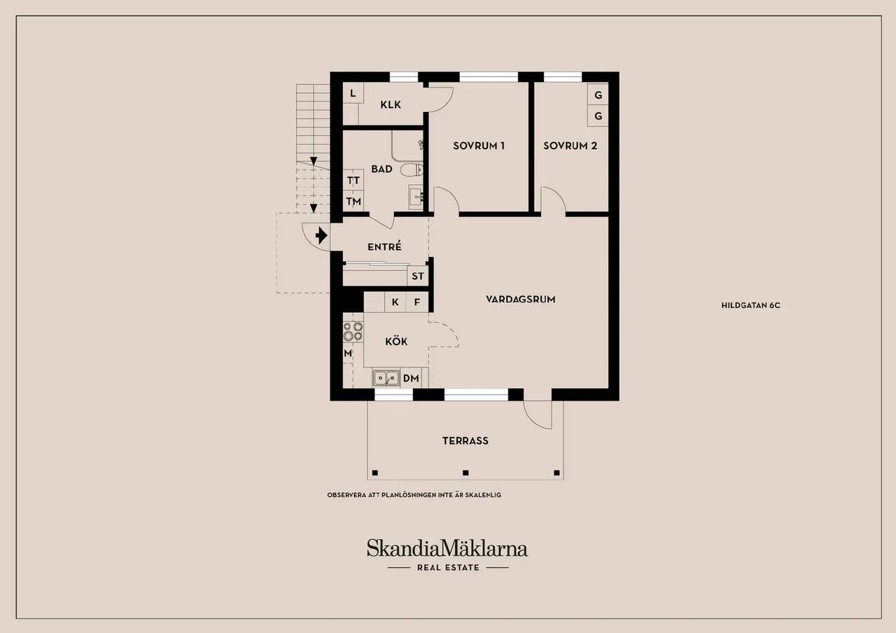Planritning för Hildgatan 6C