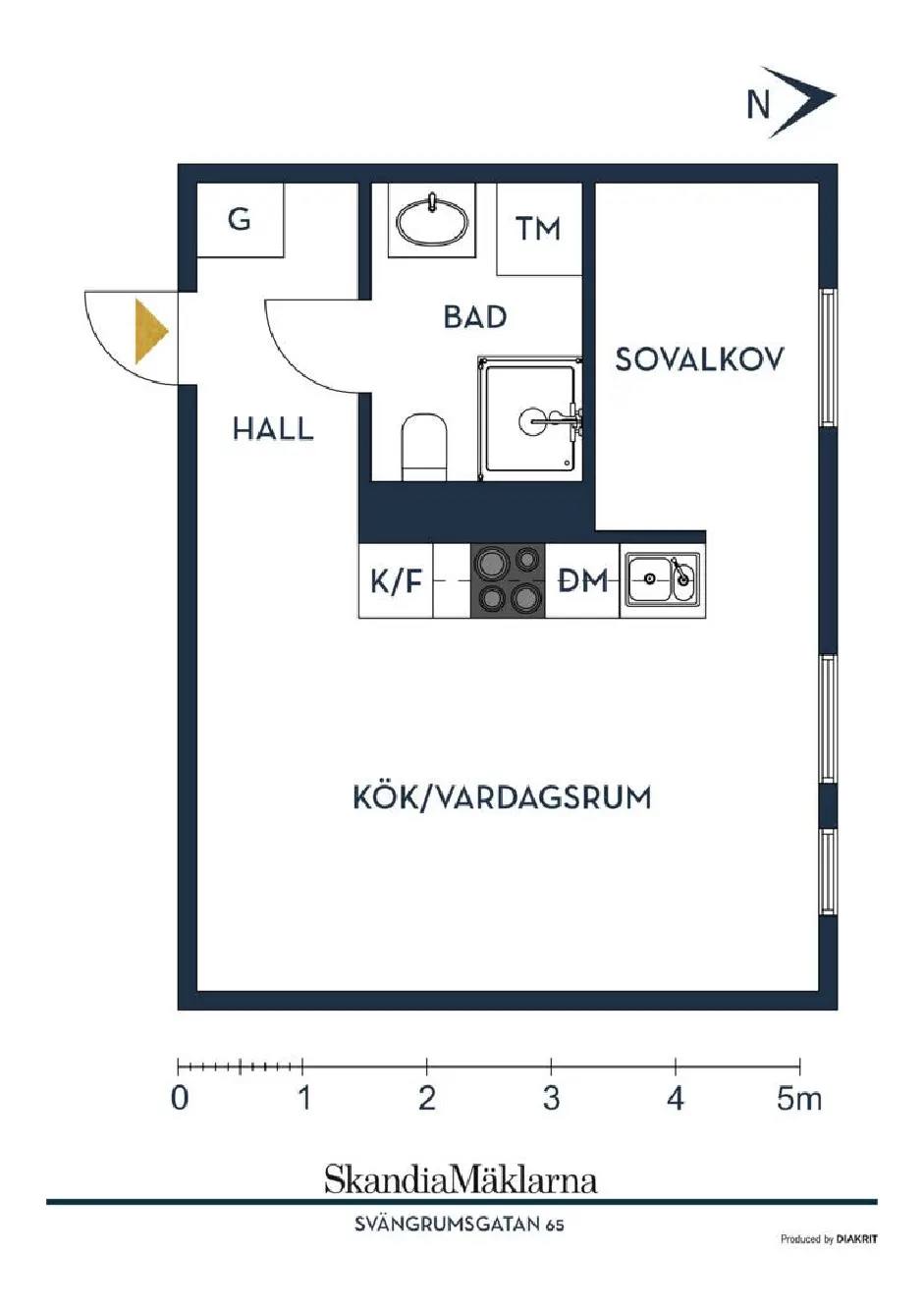 Planritning för Svängrumsgatan 65