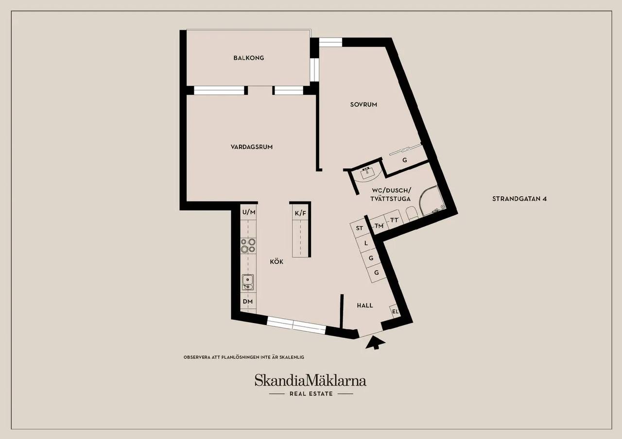 Planritning för Strandgatan 4