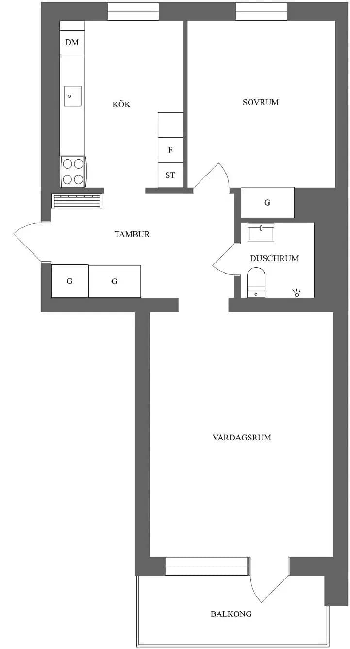 Planritning för Östra Promenaden 53B