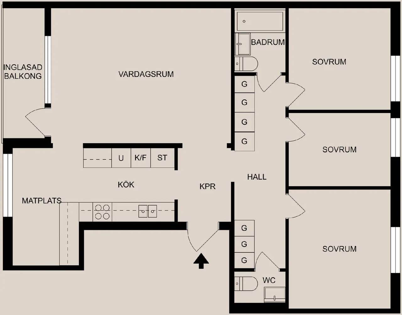 Floor plan for Bandygränd 11