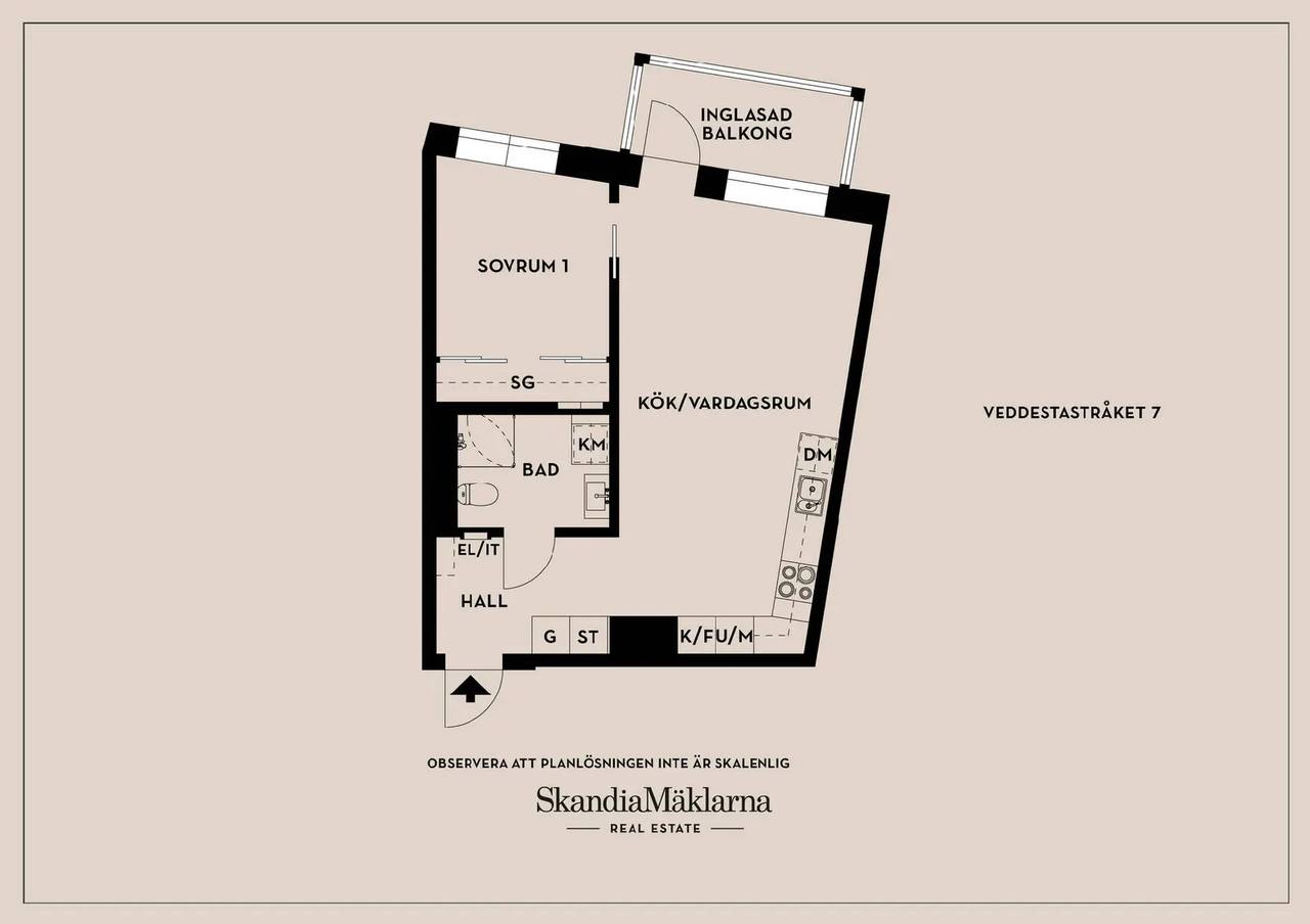 Planritning för Veddestastråket 7