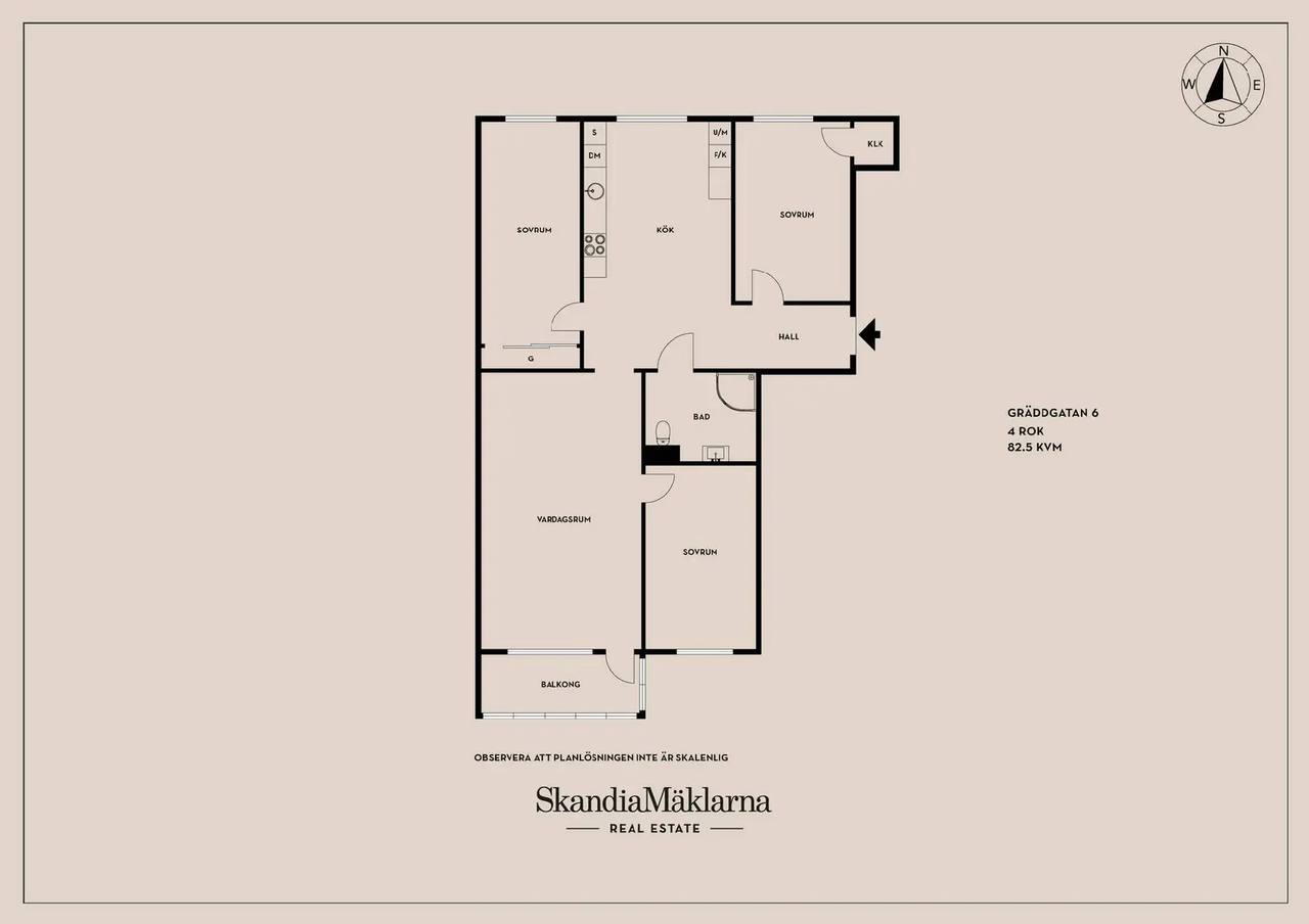 Planritning för Gräddgatan 6