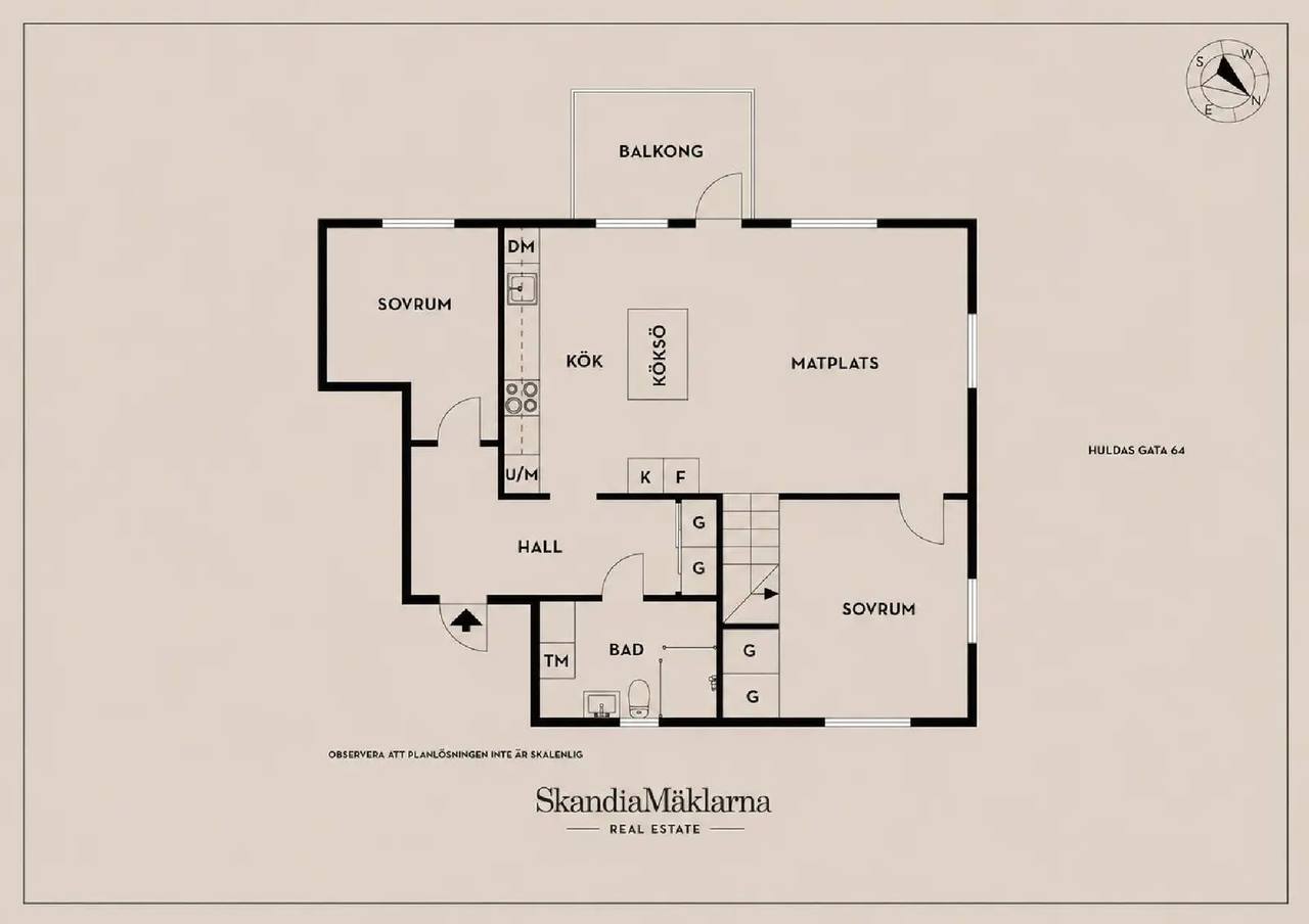 Floor plan for Huldas gata 64