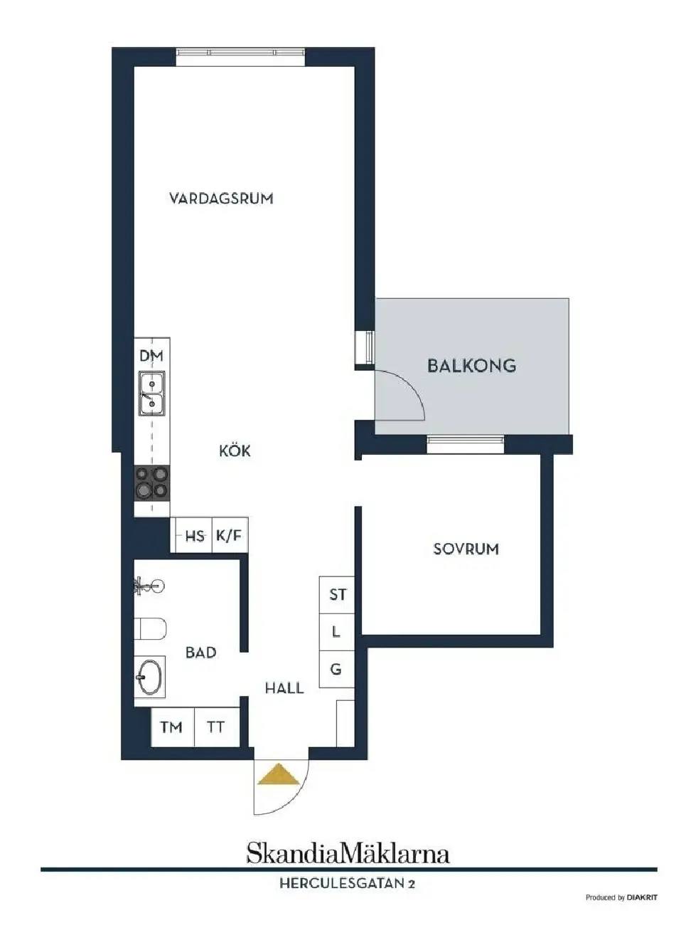 Floor plan for Herculesgatan 2